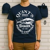 Vintage Quint's Shack Shark Fishing Charters Est 1975 T-Shirt thumb 6