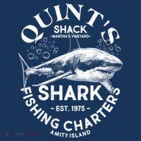 Vintage Quint's Shack Shark Fishing Charters Est 1975 T-Shirt thumb 7