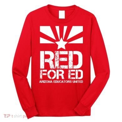 Vintage Red For Ed Arizona Teacher Flag Long Sleeve Shirt