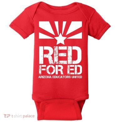Vintage Red For Ed Arizona Teacher Flag Baby Bodysuit