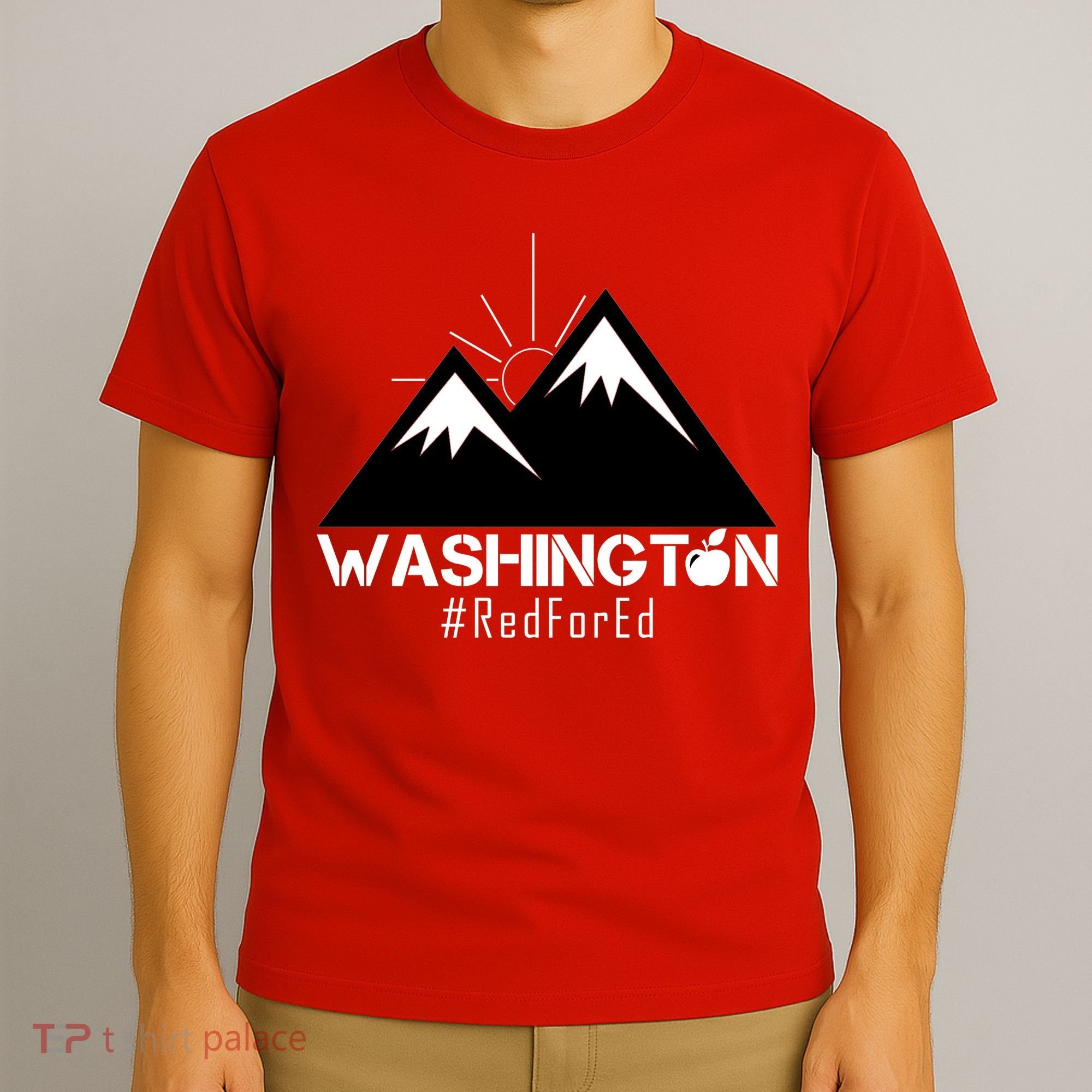 Vintage Red for Ed Washington State Mountains T-Shirt