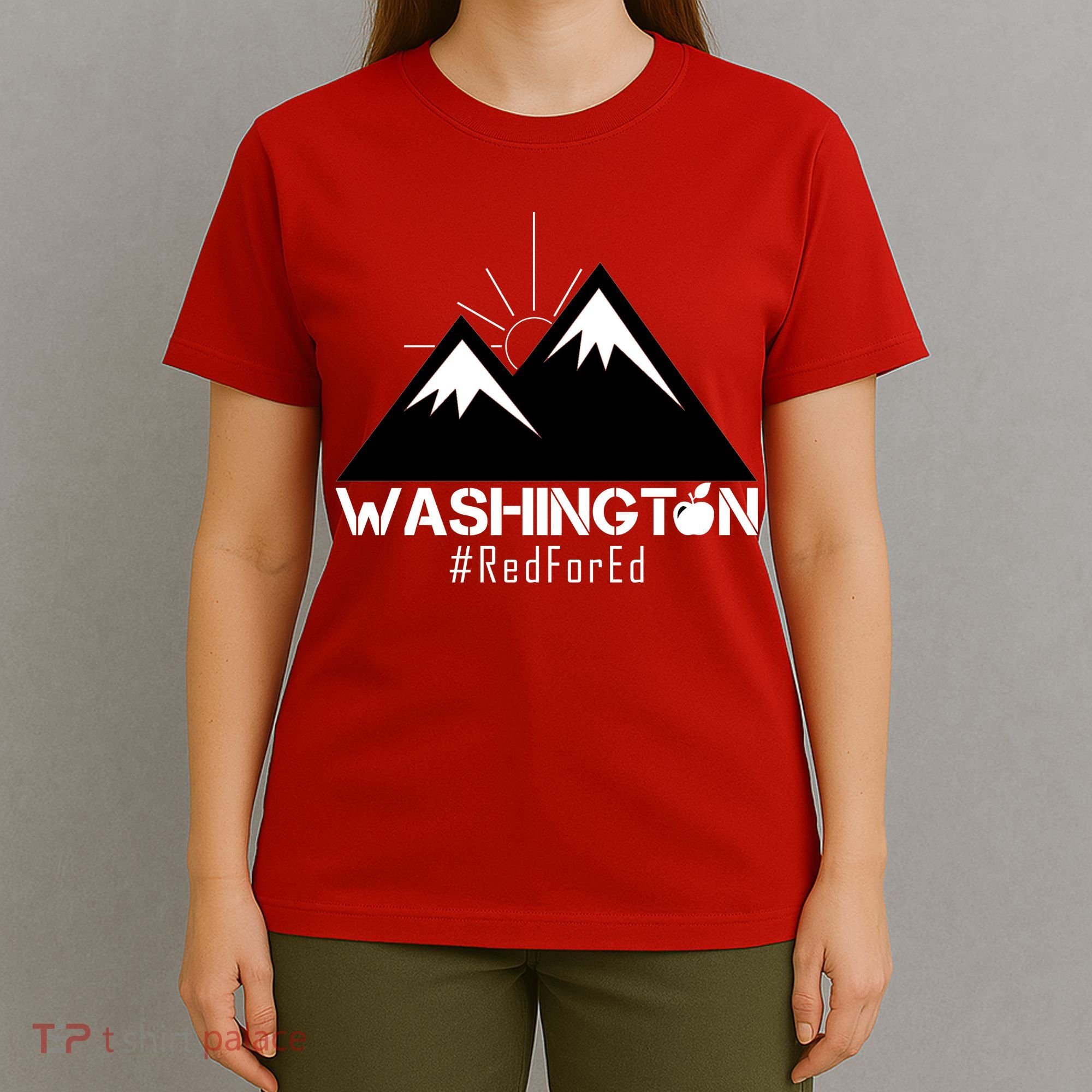 Vintage Red for Ed Washington State Mountains T-Shirt
