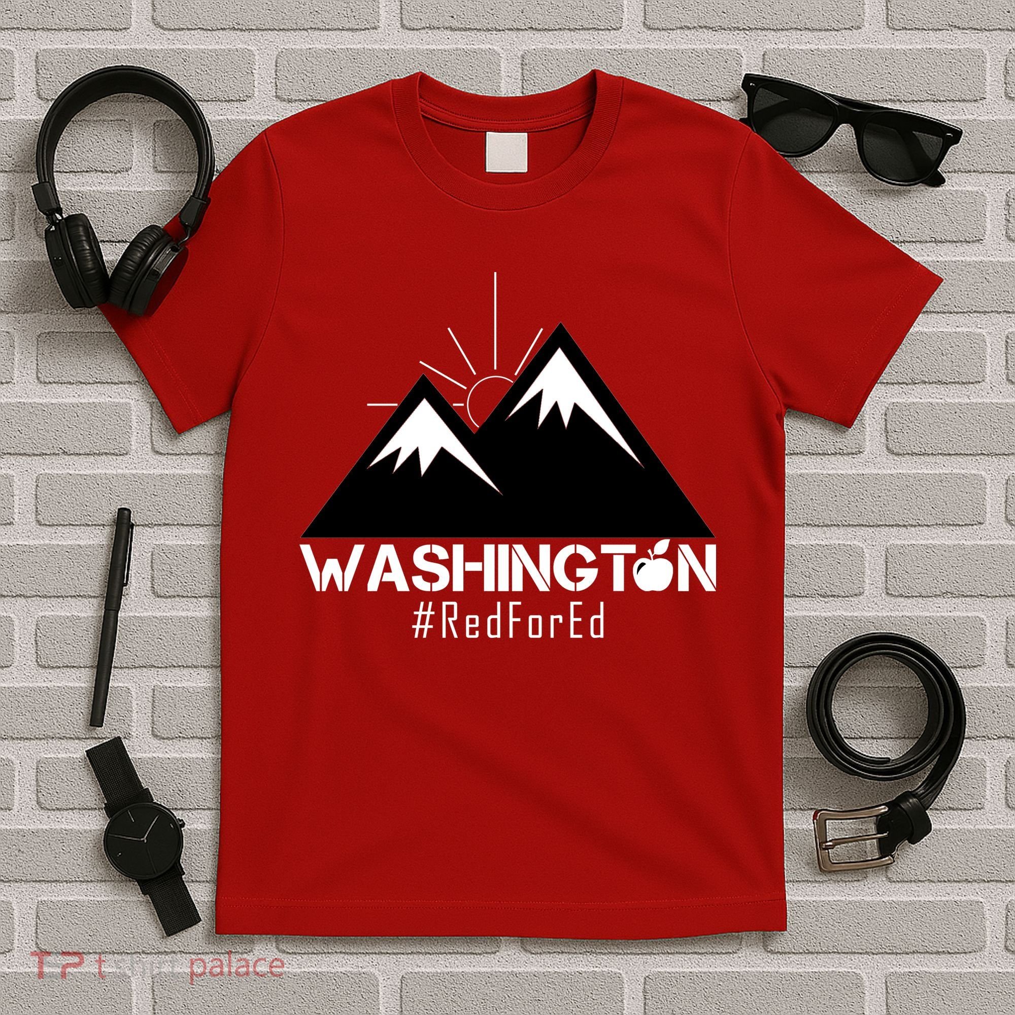 Vintage Red for Ed Washington State Mountains T-Shirt