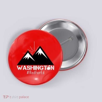 Vintage Red for Ed Washington State Mountains Button