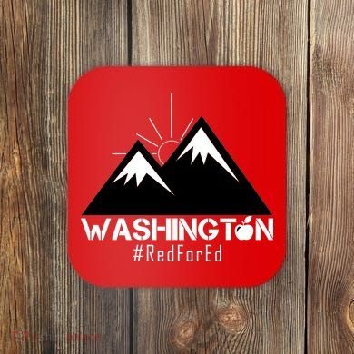 Vintage Red for Ed Washington State Mountains Coaster