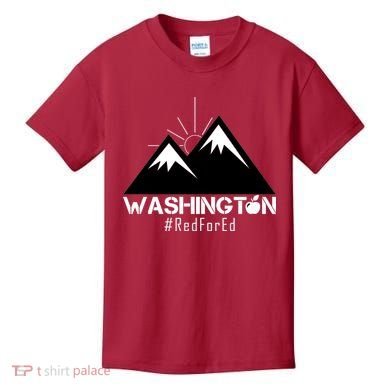 Vintage Red for Ed Washington State Mountains Kids T-Shirt