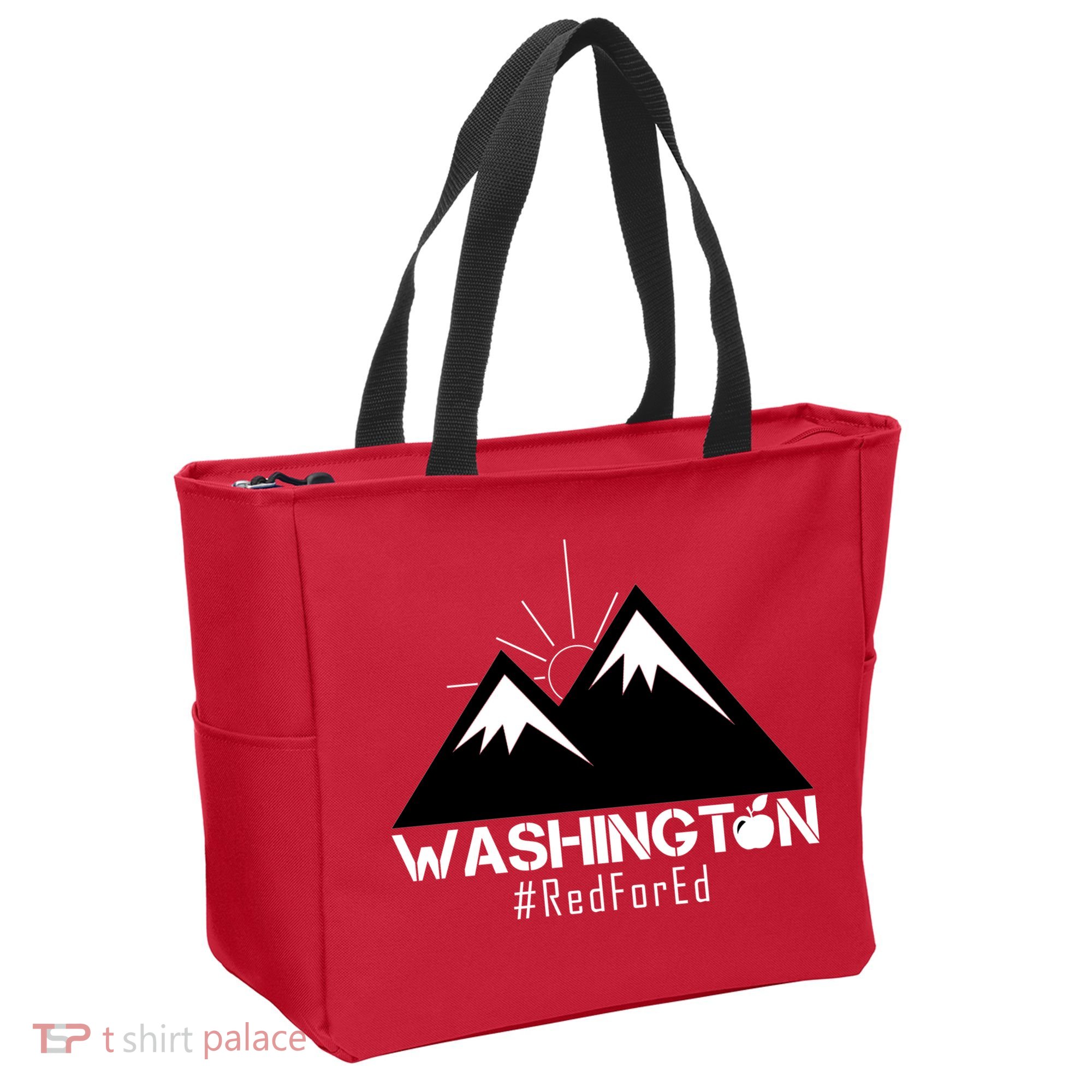 Vintage Red for Ed Washington State Mountains Tote Bag