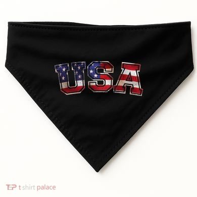 Vintage Red White And Blue USA Logo USA-Made Doggie Bandana