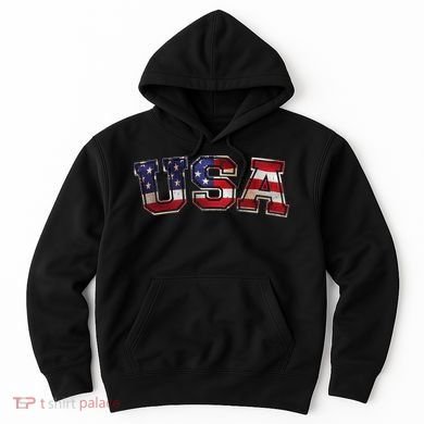 Vintage Red White And Blue USA Logo Hoodie