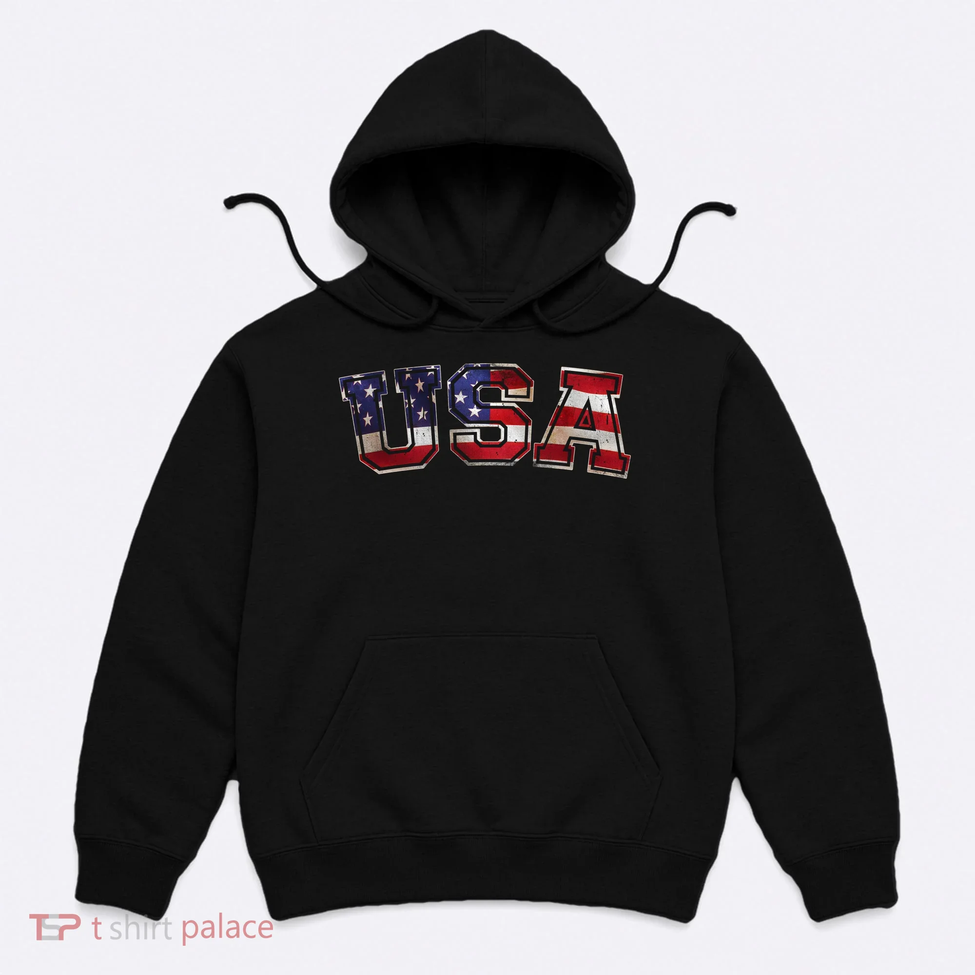 Vintage Red White And Blue USA Logo Hoodie
