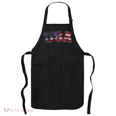Vintage Red White And Blue USA Logo Apron
