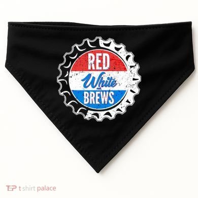 Vintage Red White and Brews USA-Made Doggie Bandana