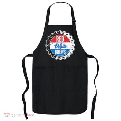 Vintage Red White and Brews Apron