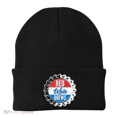 Vintage Red White and Brews Beanie