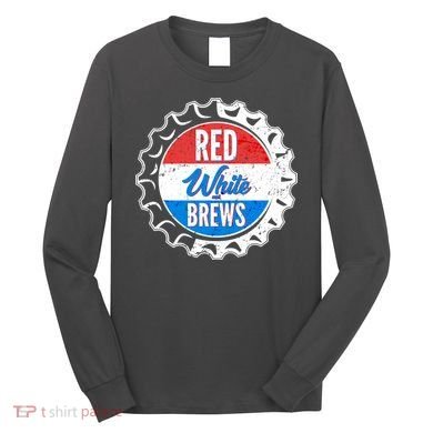 Vintage Red White and Brews Long Sleeve Shirt