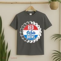 Vintage Red White and Brews T-Shirt thumb 2