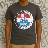 Vintage Red White and Brews T-Shirt thumb 3