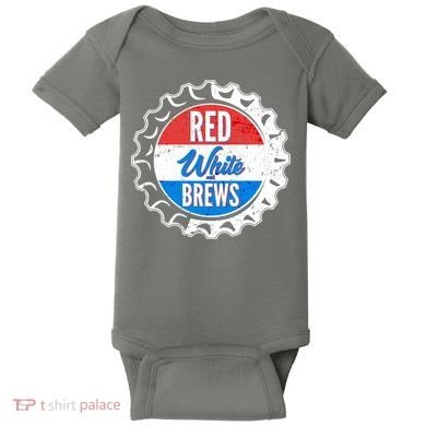 Vintage Red White and Brews Baby Bodysuit