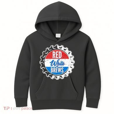 Vintage Red White and Brews Kids Hoodie