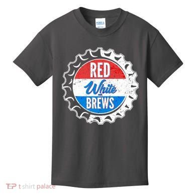 Vintage Red White and Brews Kids T-Shirt
