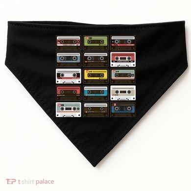 Vintage Retro 80's Cassette Tapes USA-Made Doggie Bandana