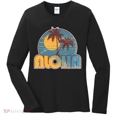 Vintage Retro Aloha  Women's Long Sleeve Shirt
