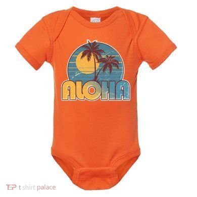 Vintage Retro Aloha  Baby Bodysuit