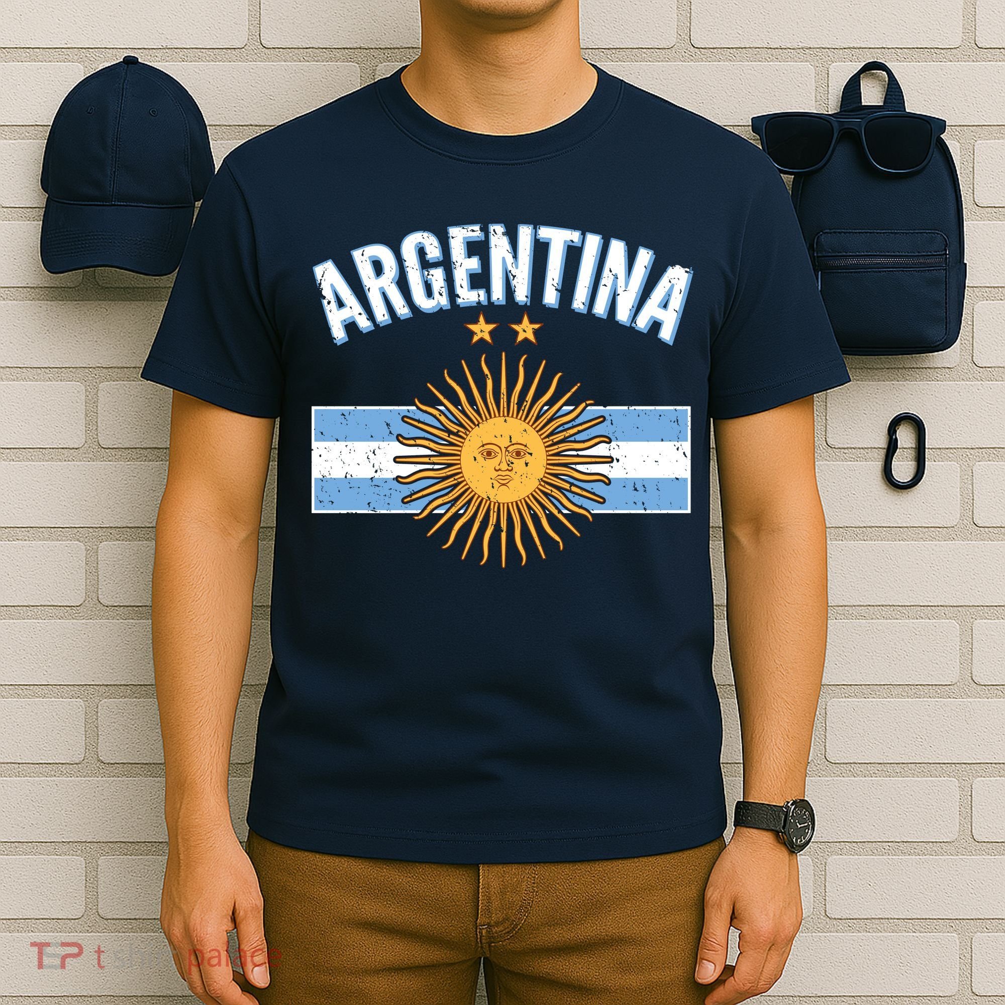 Vintage Retro Argentina Country Flag  T-Shirt