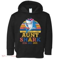 Vintage Retro Aunt Shark Doo Toddler Hoodie thumb 0
