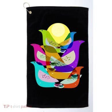 Vintage Retro Birds Golf Towel
