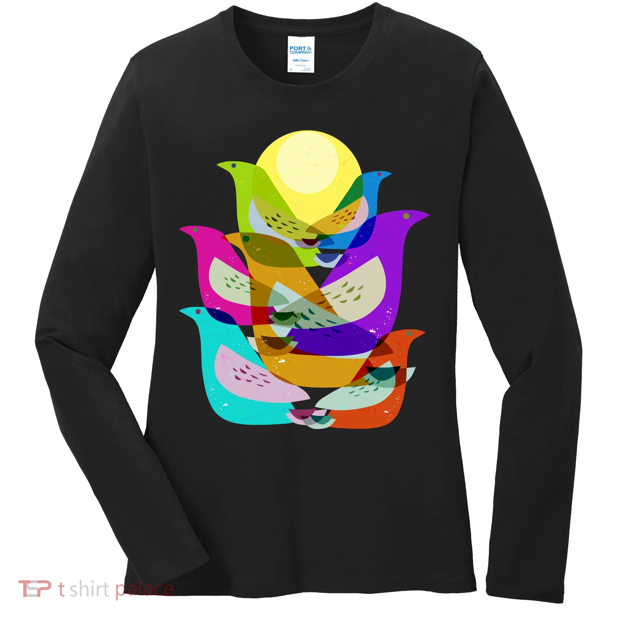 Vintage Retro Birds Women's Long Sleeve Shirt