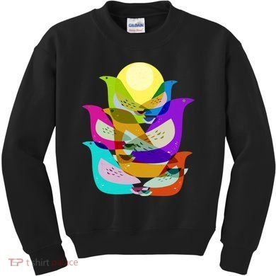 Vintage Retro Birds Kids Sweatshirt