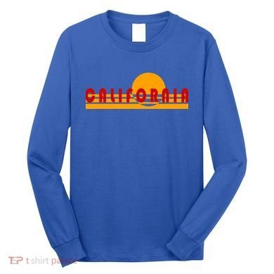 Vintage Retro California Simple Sinset Long Sleeve Shirt