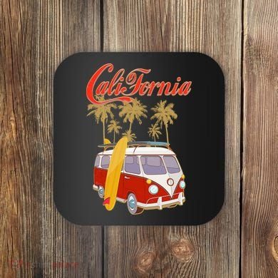Vintage Retro California Surf Van Coaster