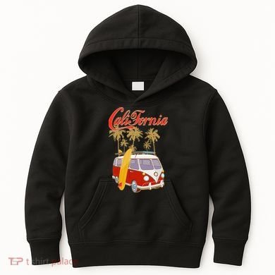 Vintage Retro California Surf Van Kids Hoodie