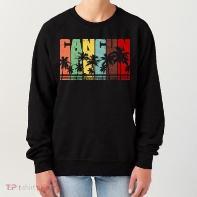 Vintage Retro Cancun Palm Tree Logo Women's Sweatshirt