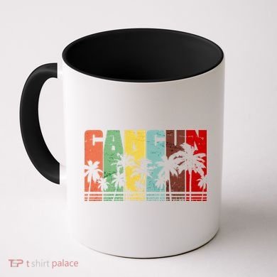 Vintage Retro Cancun Palm Tree Logo Coffee Mug