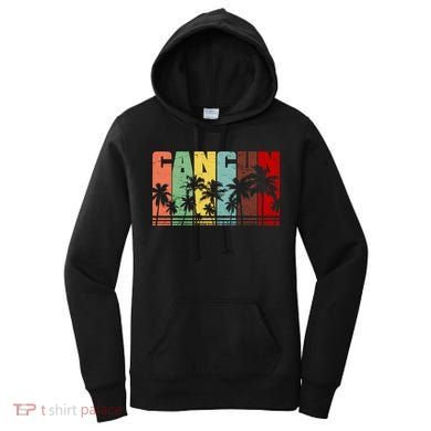 Vintage Retro Cancun Palm Tree Logo Women's Hoodie