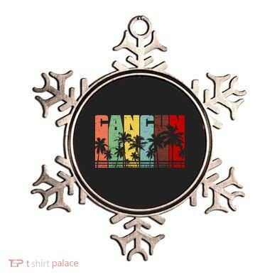 Vintage Retro Cancun Palm Tree Logo Ornament