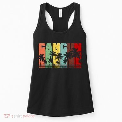 Vintage Retro Cancun Palm Tree Logo Women's Tank Top