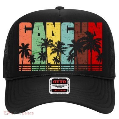 Vintage Retro Cancun Palm Tree Logo Hat