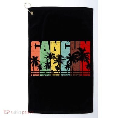 Vintage Retro Cancun Palm Tree Logo Golf Towel