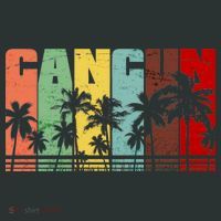 Vintage Retro Cancun Palm Tree Logo T-Shirt thumb 7