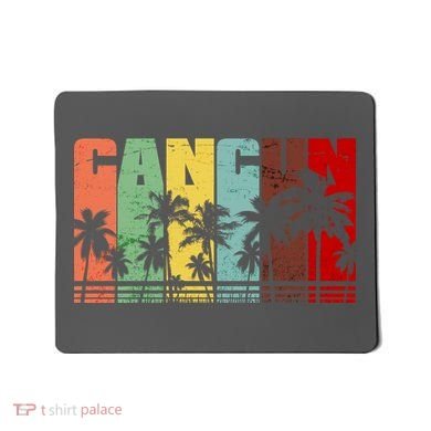 Vintage Retro Cancun Palm Tree Logo Mousepad