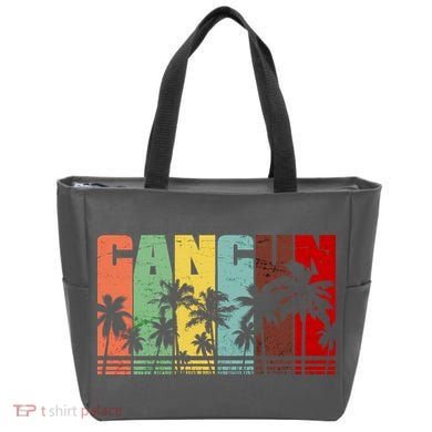 Vintage Retro Cancun Palm Tree Logo Tote Bag