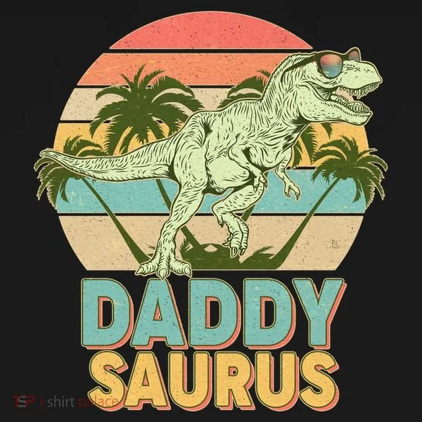 Vintage Retro Daddy Saurus T-Rex Dinosaur Women's Hoodie