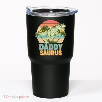 Vintage Retro Daddy Saurus T-Rex Dinosaur Tumbler