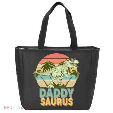 Vintage Retro Daddy Saurus T-Rex Dinosaur Tote Bag