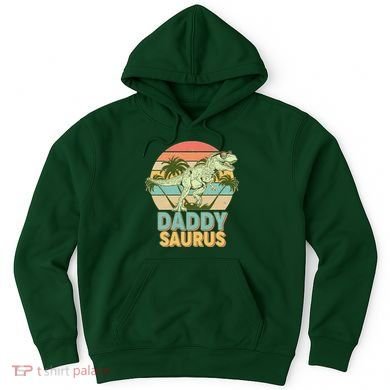 Vintage Retro Daddy Saurus T-Rex Dinosaur Hoodie