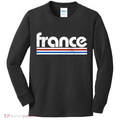Vintage Retro France Logo Kids Long Sleeve Shirt